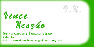 vince meszko business card